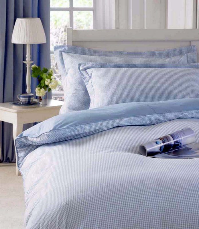 Голубое постельное бельё для спальни